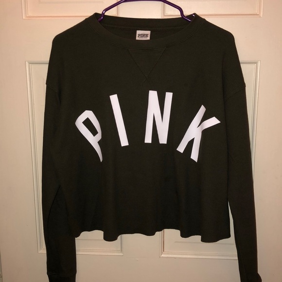 PINK Victoria's Secret Tops - green waffle long sleeve {S}